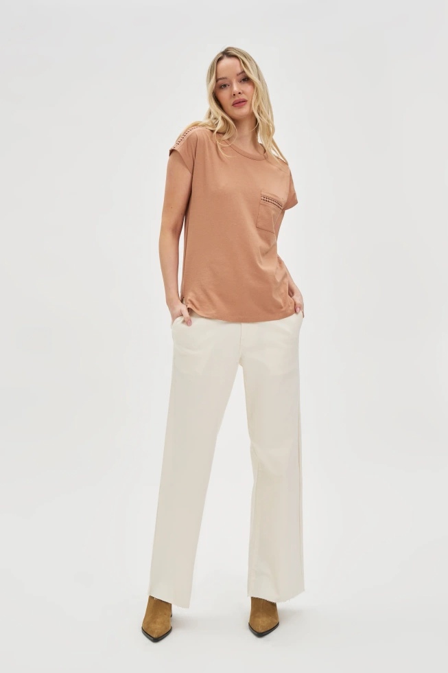 WOMEN'S TSHIRT L-TS-4635 L.BROWN