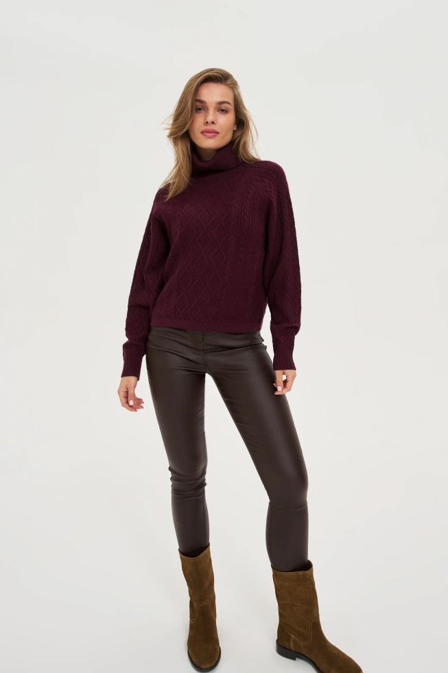 WOMEN'S SWEATER Z-SW-4829 BURGUNDY