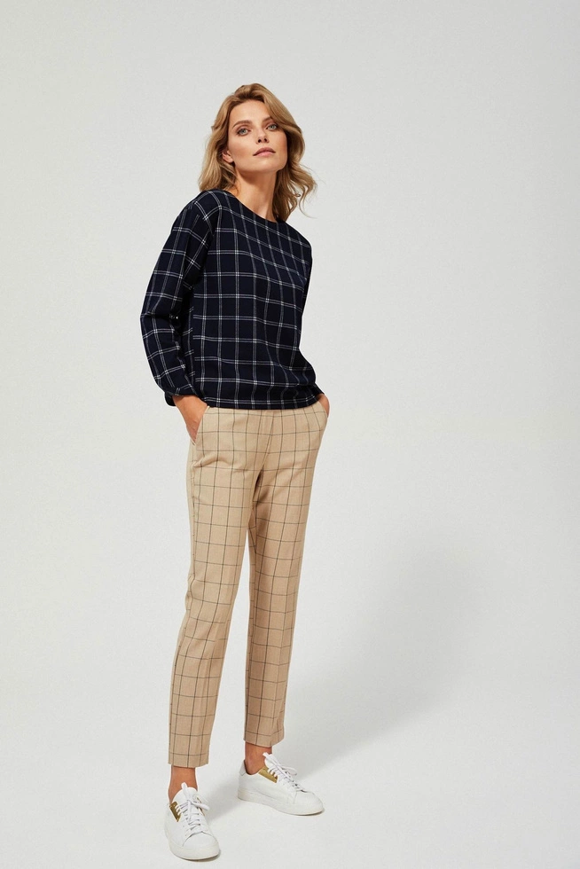 Checked cigarette trousers