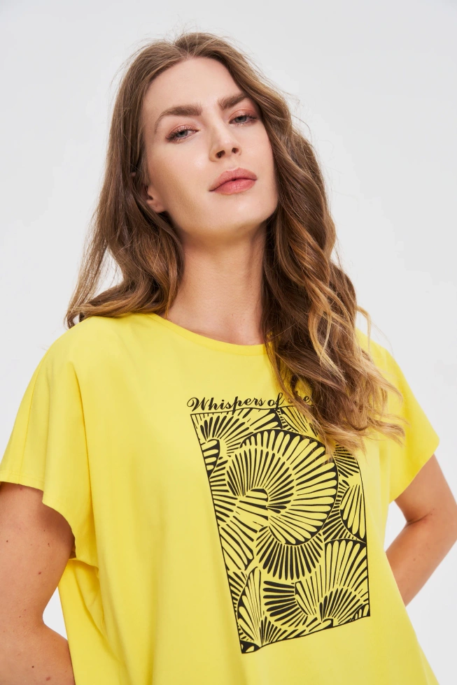 WOMEN'S T-SHIRT L-TS-4746 YELLOW
