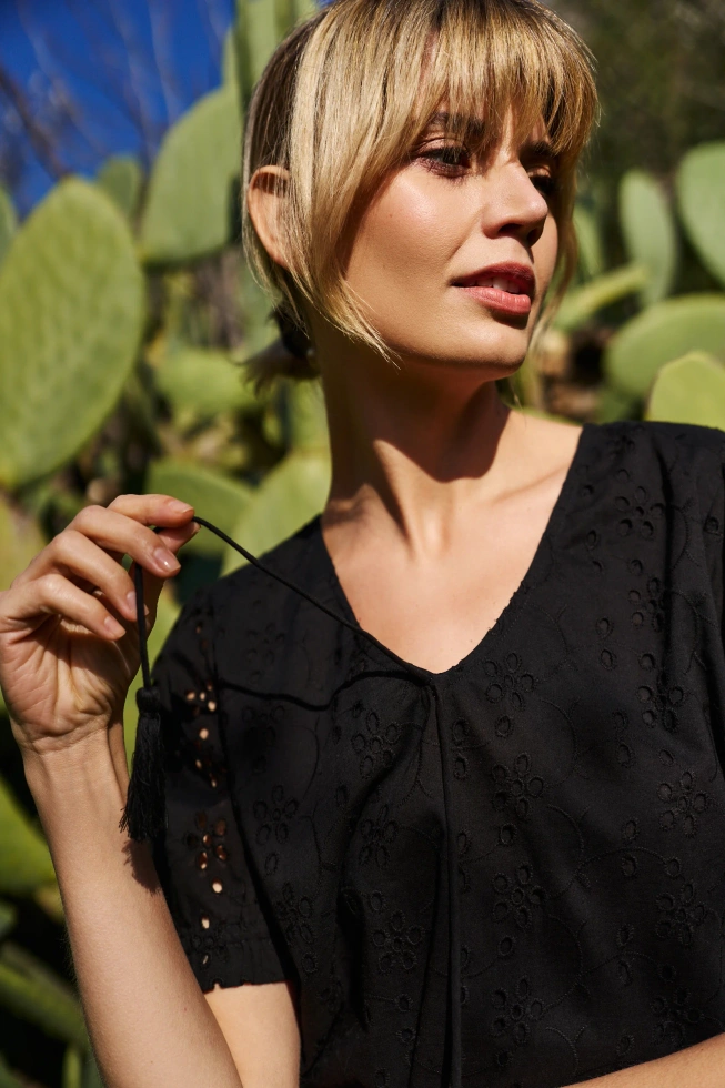 WOMEN'S SHIRT L-KO-4642 BLACK