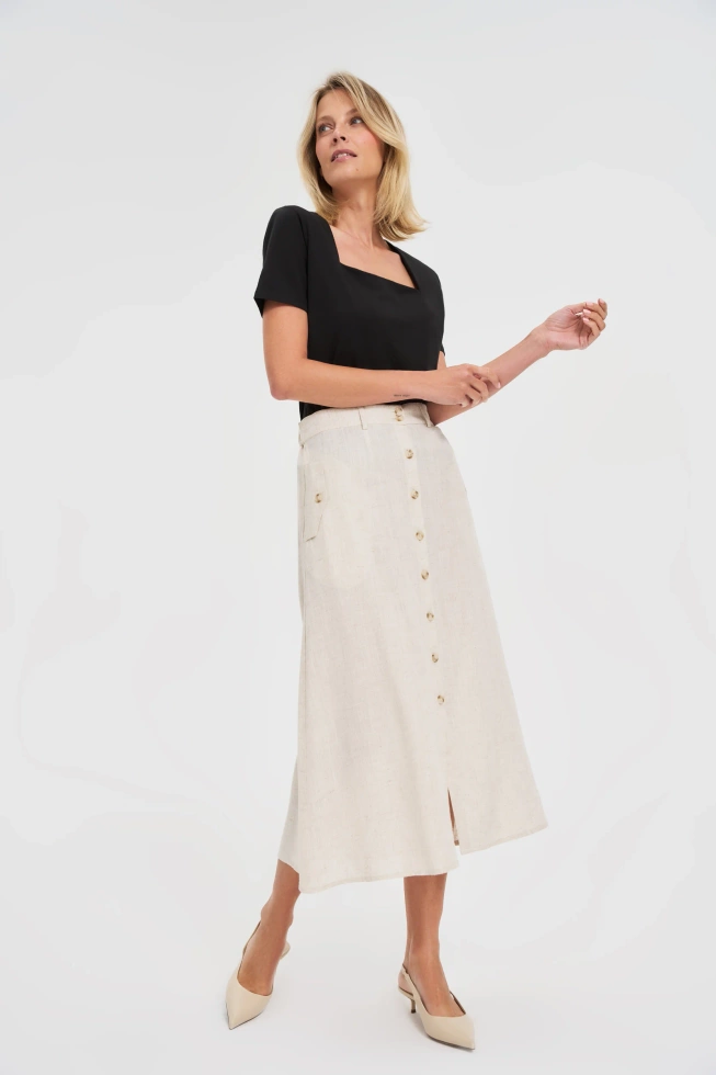 SPÓDNICA DAMSKA L-SC-4622 L.BEIGE