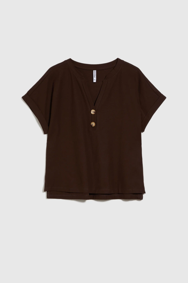 KOSZULKA DAMSKA L-TS-4700 D.BROWN