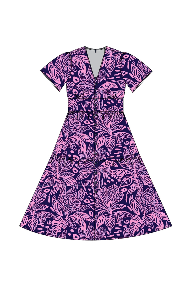 WOMEN'S DRESS L-SU-4930 NAVY-set