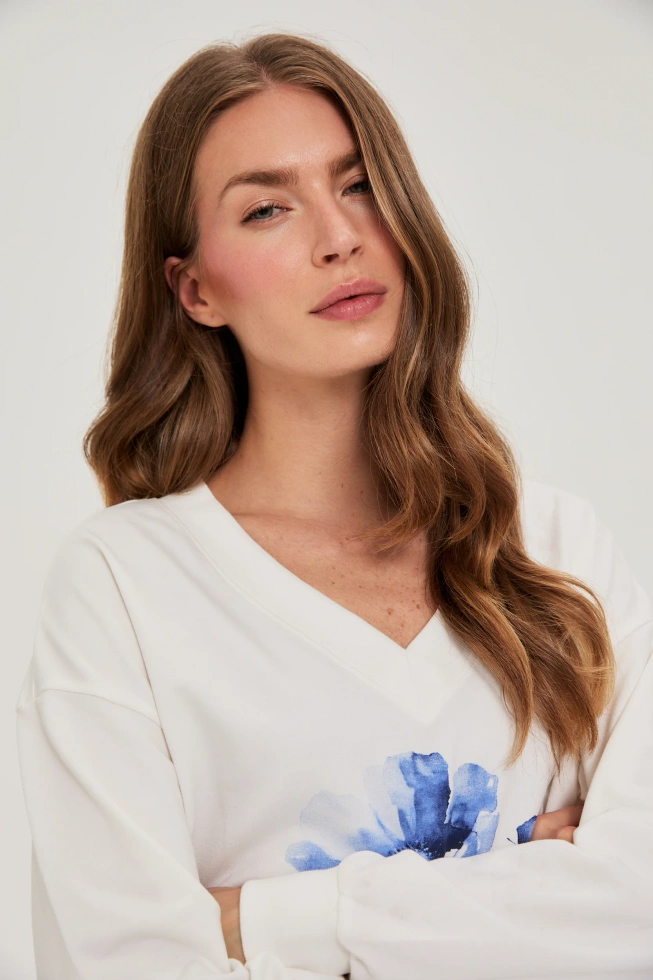 WOMEN'S SWEATSHIRT Z-BL-4815 OFF WHITE