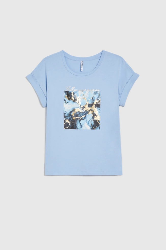 WOMEN'S TSHIRT L-TS-4917 L.BLUE-set
