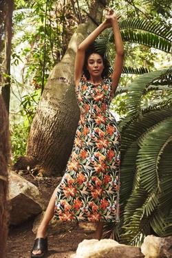 Dress with a floral print