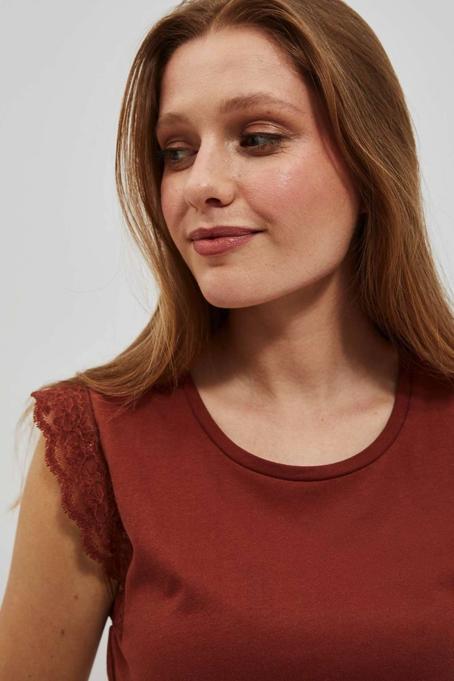 LADIES TOP L-TS-4099 BROWN