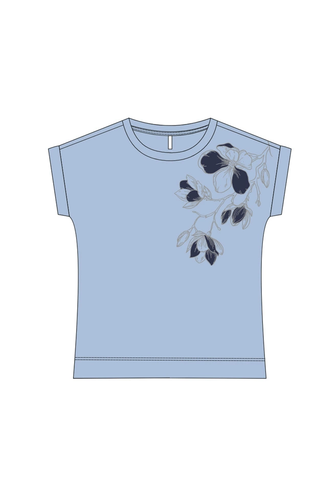 WOMEN'S TSHIRT L-TS-4940 L.BLUE-set