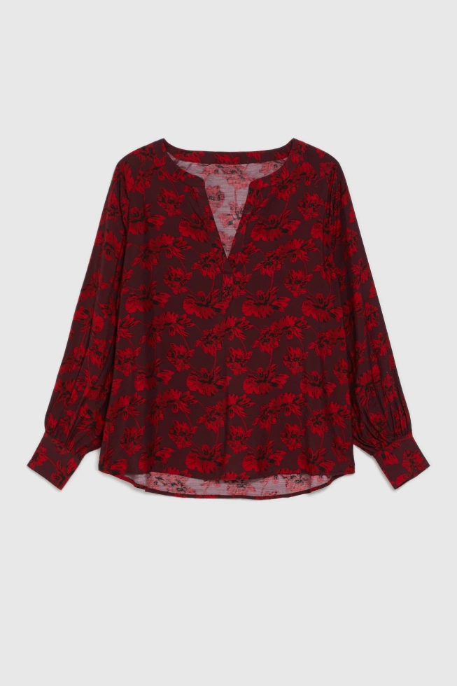 WOMEN'S SHIRT Z-KO-4827 BURGUNDY