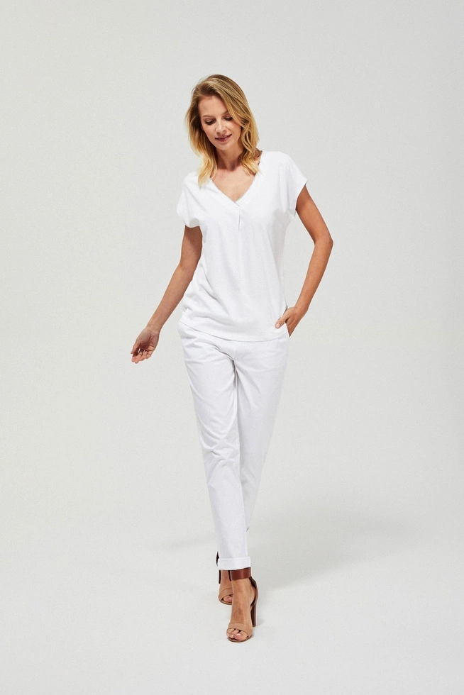 Bluzka z koronką na plecach L-TS-3175 WHITE