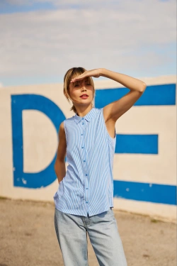 WOMEN'S SHIRT L-KO-4663 WHITE_BLUE-set