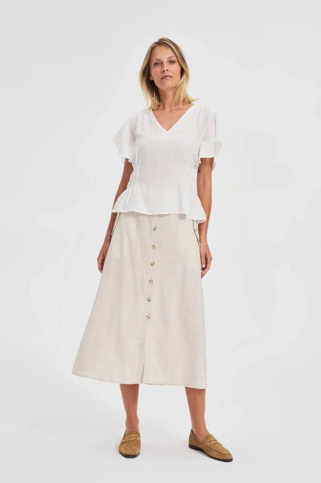 KOSZULA DAMSKA L-KO-4635 OFF WHITE