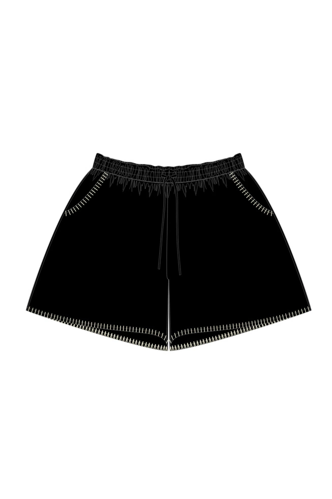 WOMEN'S SHORTS L-SH-4919 BLACK