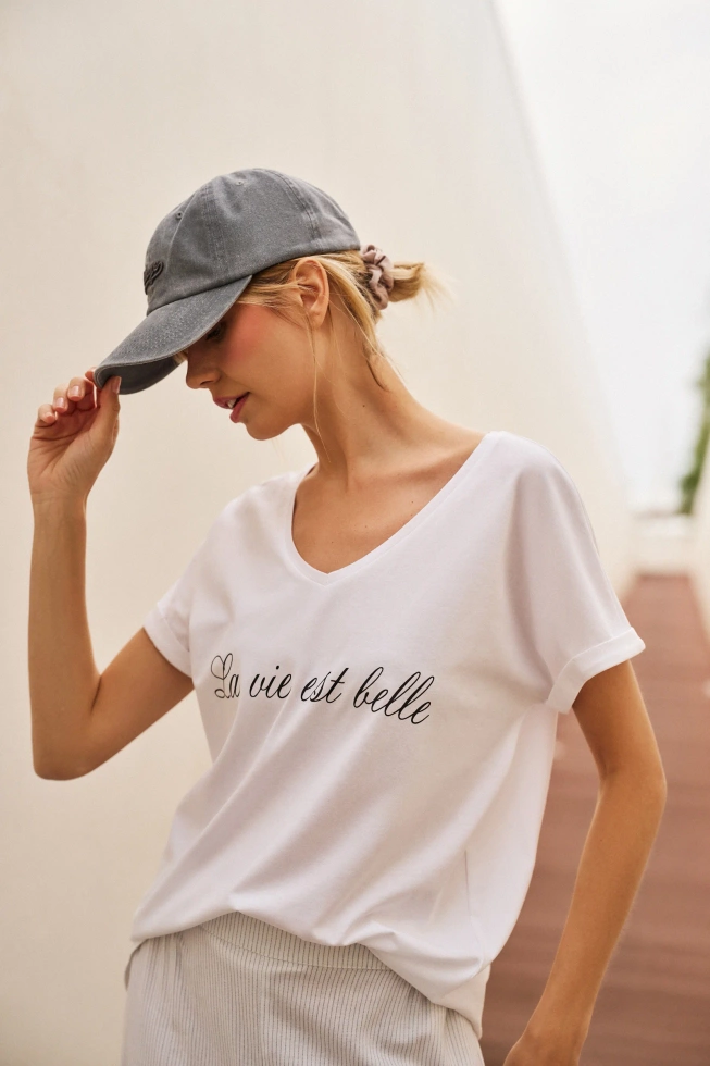 WOMEN'S T-SHIRT L-TS-4731 WHITE