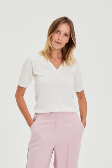 SWETER DAMSKI L-SW-4906 OFF WHITE