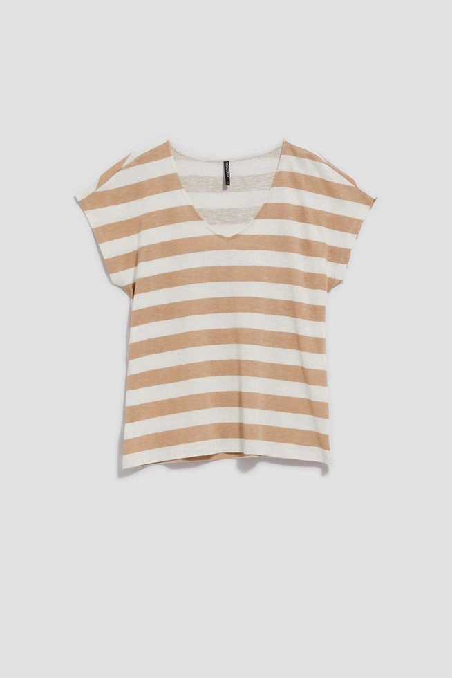 LADIES TSHIRT L-TS-4121 D.BEIGE