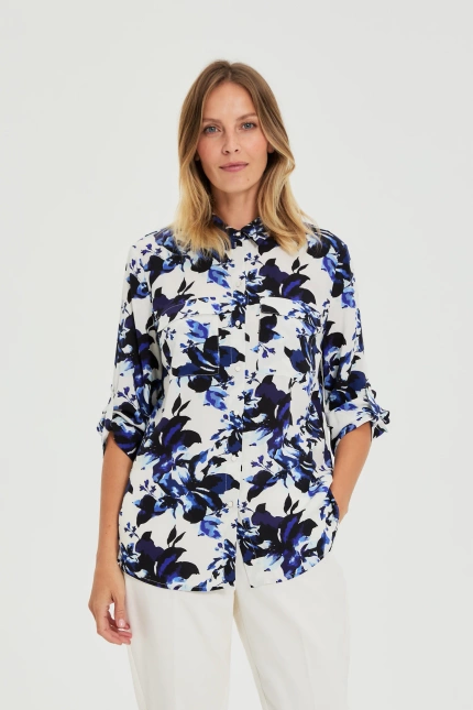 KOSZULA DAMSKA L-KO-4910 NAVY