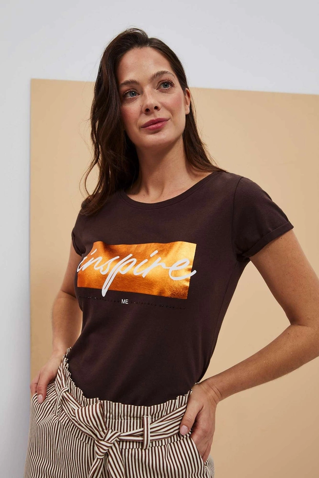 LADIES TSHIRT L-TS-4019 D.OAK