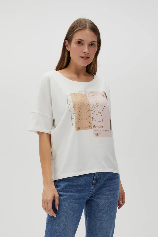 WOMEN'S TSHIRT L-TS-4632 OFF WHITE-set