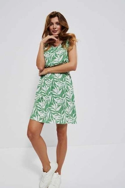 Wzorzysta sukienka z wiskozy L-SU-3767 PALM