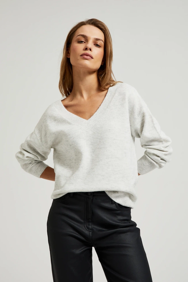 WOMEN'S SWEATER Z-SW-4513 OFF WHITE MEL