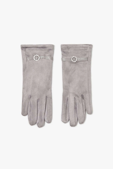 Gloves with a decorative belt