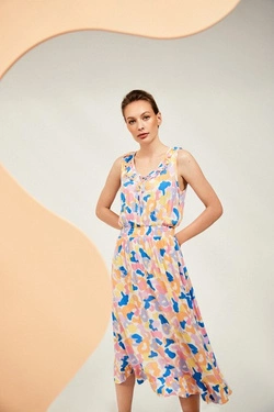 LADIES DRESS L-SU-4051 OFF WHITE