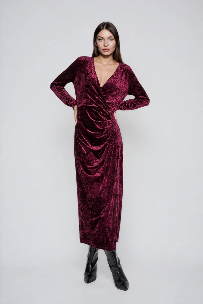 WOMEN'S DRESS Z-SU-4826 BURGUNDY