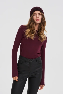 WOMEN'S HAT Z-CZ-4813 BURGUNDY MEL