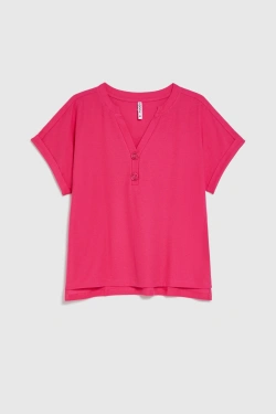 KOSZULKA DAMSKA L-TS-4982 FUCHSIA