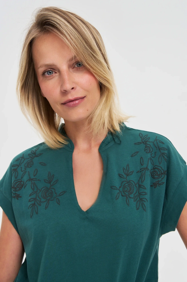 WOMEN'S TSHIRT L-TS-4653 D.GREEN