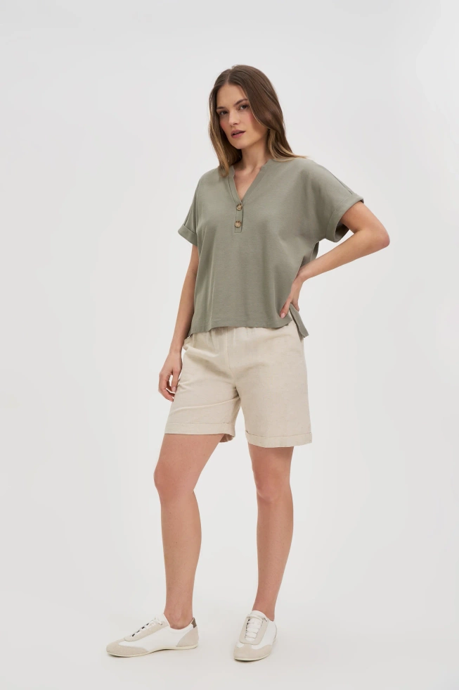 KOSZULKA DAMSKA L-TS-4700 OLIVE