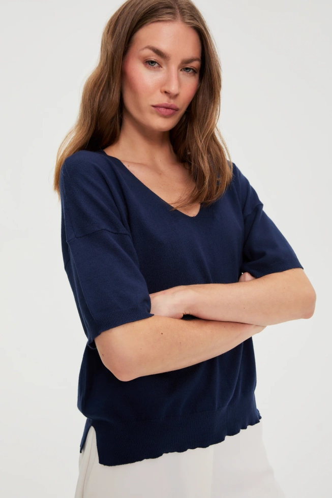 WOMEN'S SWEATER L-SW-4908 NAVY