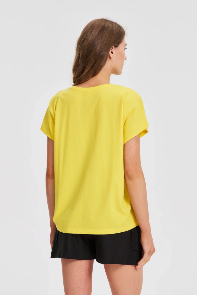 WOMEN'S T-SHIRT L-TS-4746 YELLOW