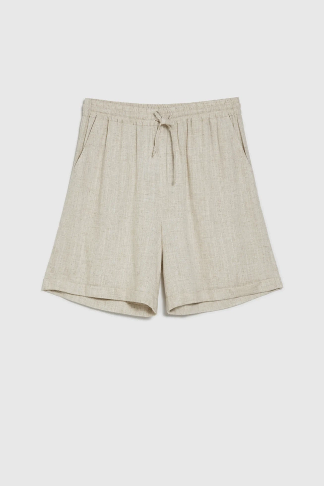 WOMEN'S SHORTS L-SH-4613 L.BEIGE MEL