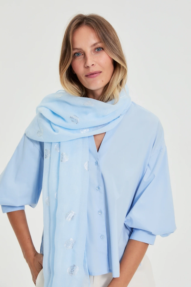 WOMEN'S SCARF L-SZ-4925 L.BLUE