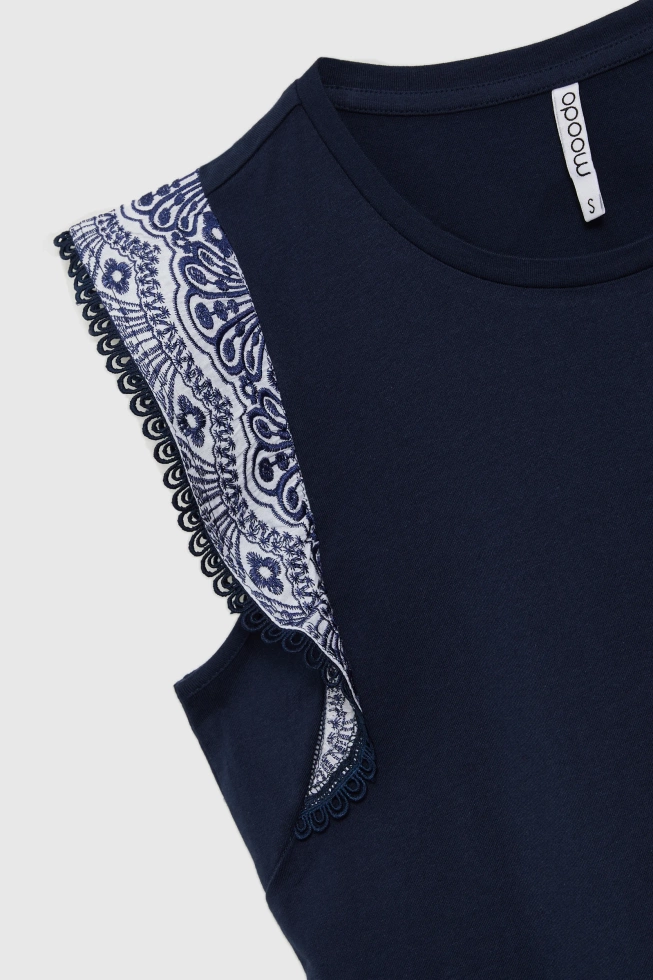 WOMEN'S TOP L-TS-4681 NAVY-set