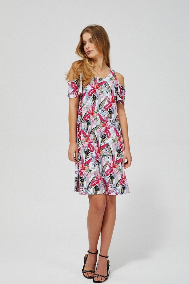 Cold arms dress with print