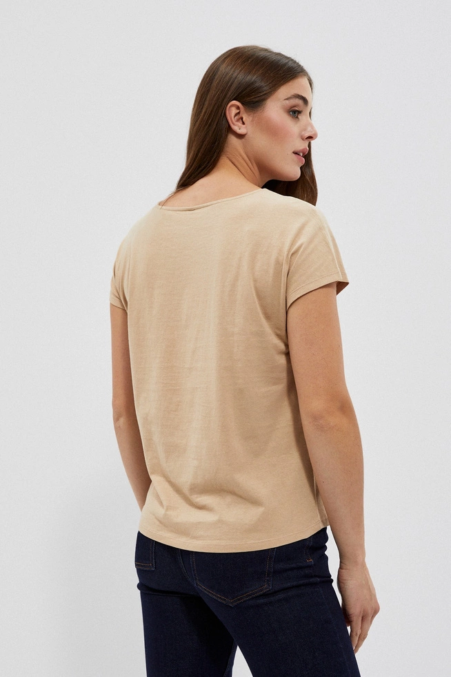 LADIES TSHIRT L-TS-4042 D.BEIGE