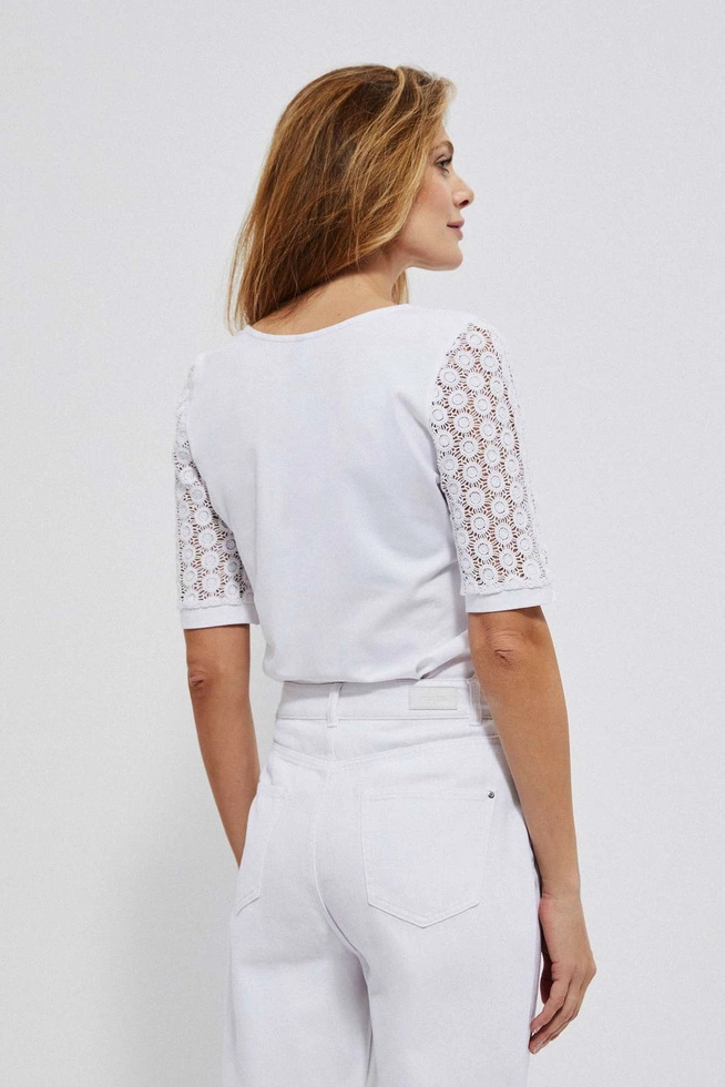 Cotton blouse with lace