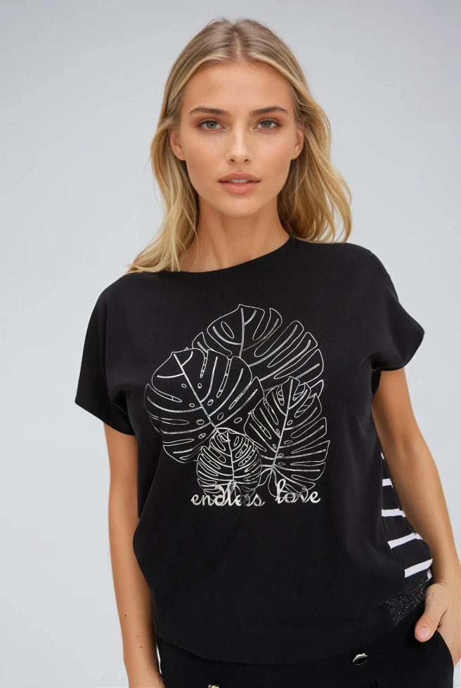 WOMEN'S TSHIRT L-TS-4639 BLACK