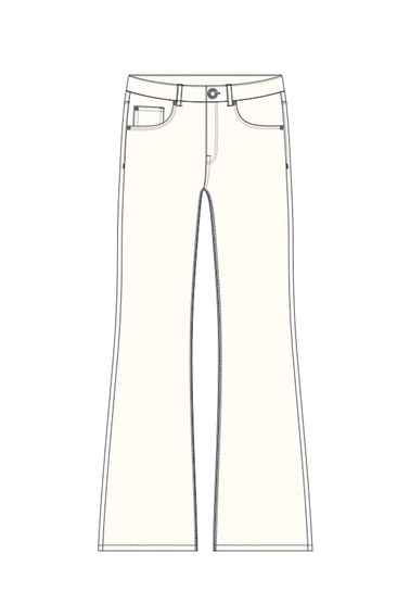 WOMEN'S JEANS L-JE-4610 CREAM