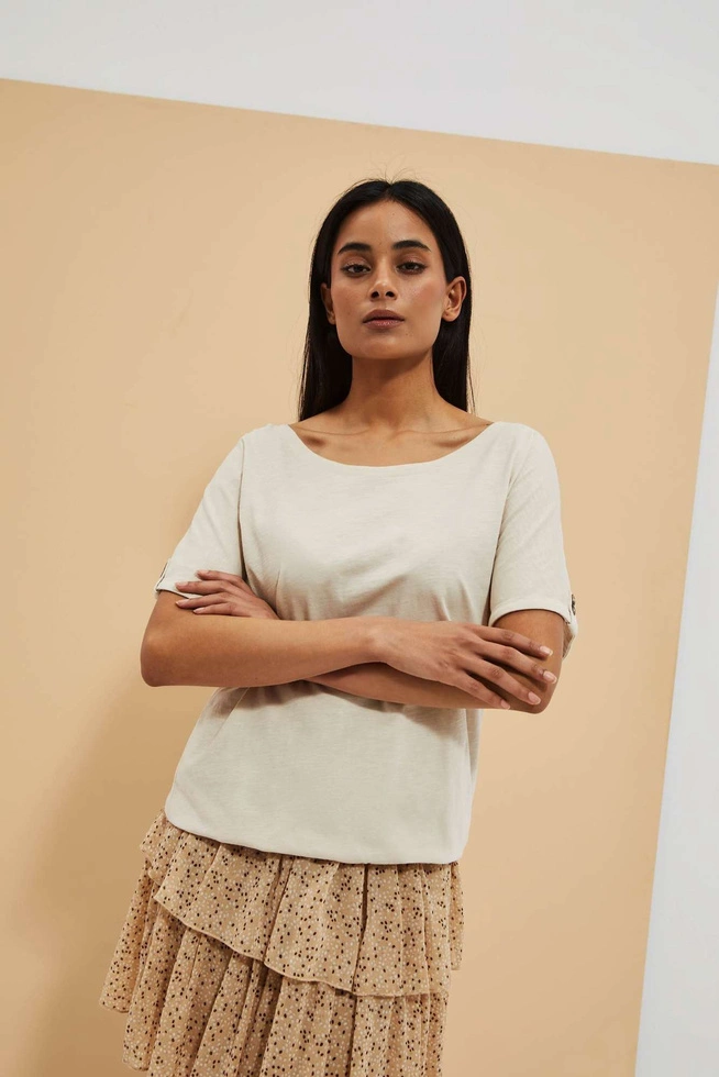 LADIES TSHIRT L-TS-4105 L.BEIGE
