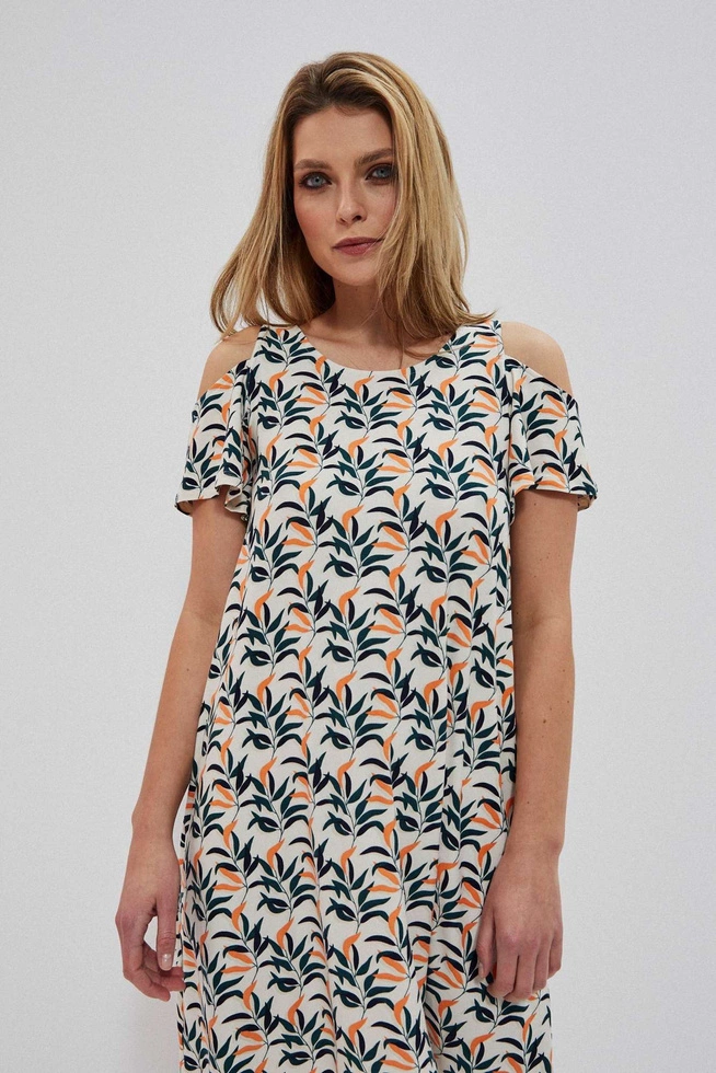 Patterned cold arms dress