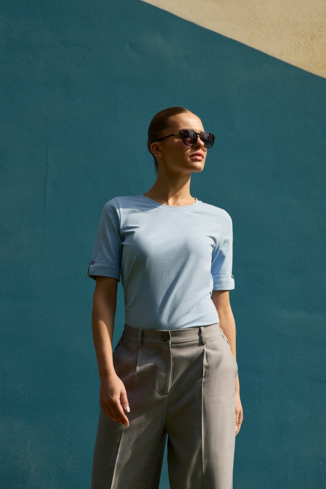 WOMEN'S TSHIRT L-TS-4910 L.BLUE