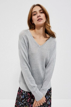 Sweater with a neckline on the back