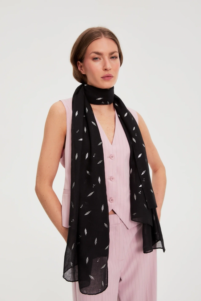 WOMEN'S SCARF L-SZ-4911 BLACK