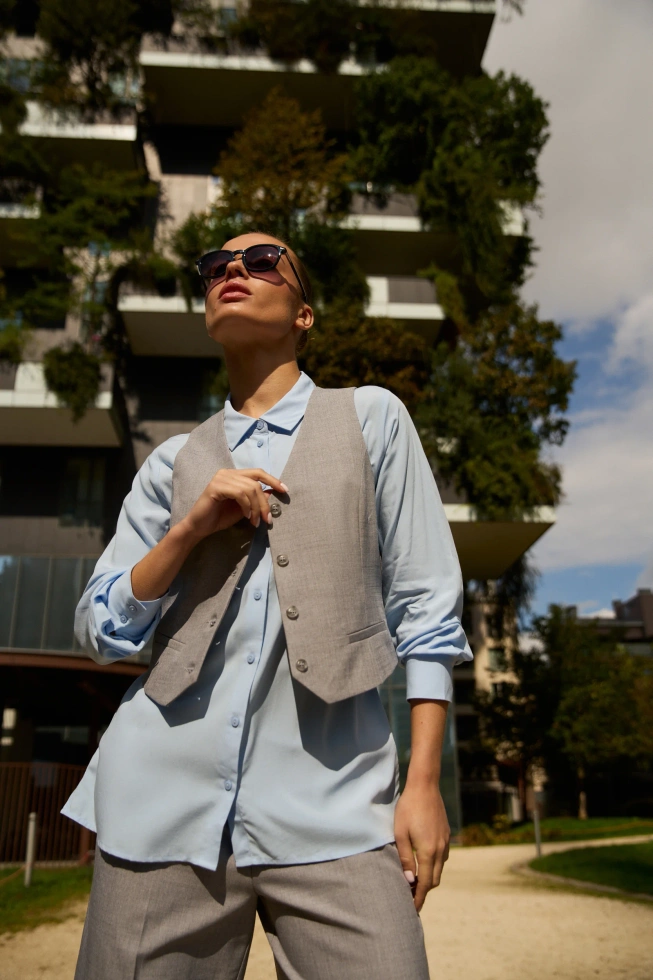 WOMEN'S BLAZER L-KA-4901 GREY-set