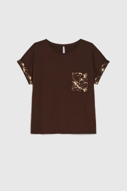 WOMEN'S TSHIRT L-TS-4996 D.BROWN-set